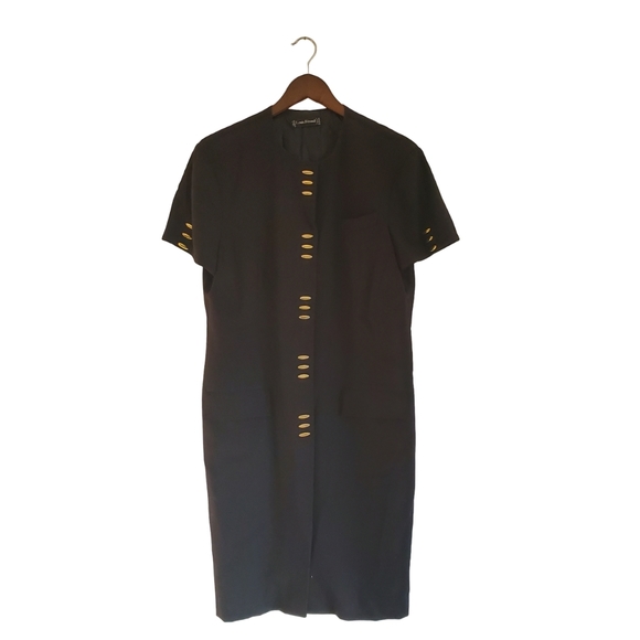 LOUIS FERAUD | Vintage Blazer Midi Dress  in Black - Picture 1 of 11